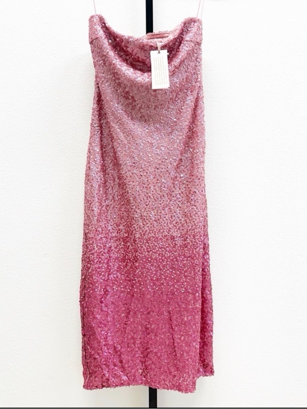 LoveShackFancy Pink Sequin Midi Dress